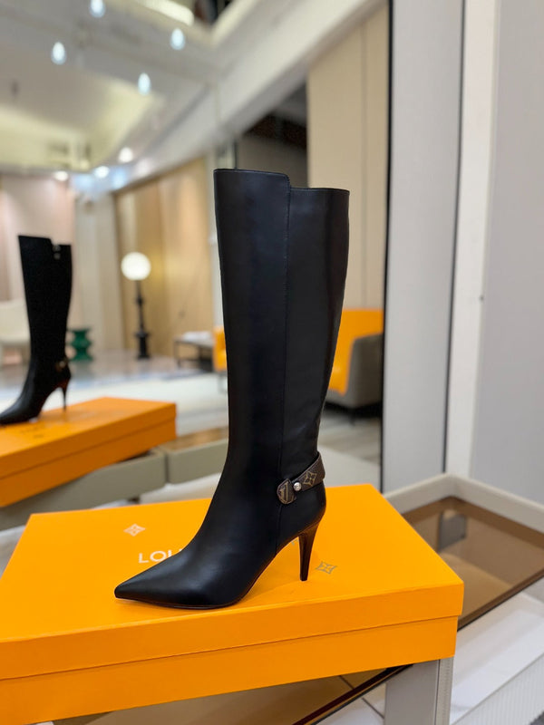 LV Legacy High Boot 90mm Black Calfskin 504736