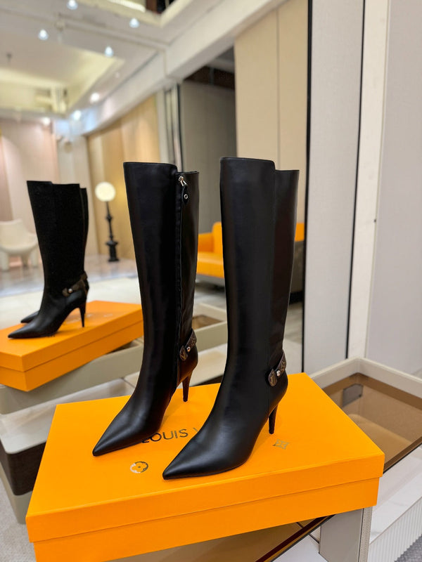 LV Legacy High Boot 90mm Black Calfskin 504736