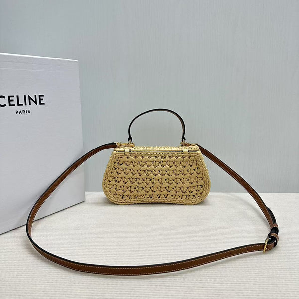 Celin Teen Lola Small Raffia Woven Handbag 129136