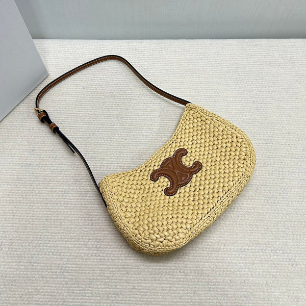 Celin Tilly Raffia Woven Underarm Bag 129127