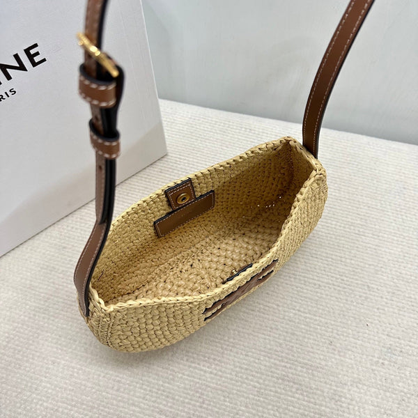 Celin Tilly Raffia Woven Underarm Bag 129127