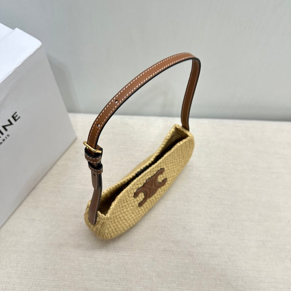 Celin Tilly Raffia Woven Underarm Bag 129127