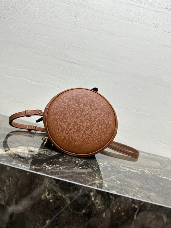 Celin Teen Clara Bag Brown Grained Calfskin 131626