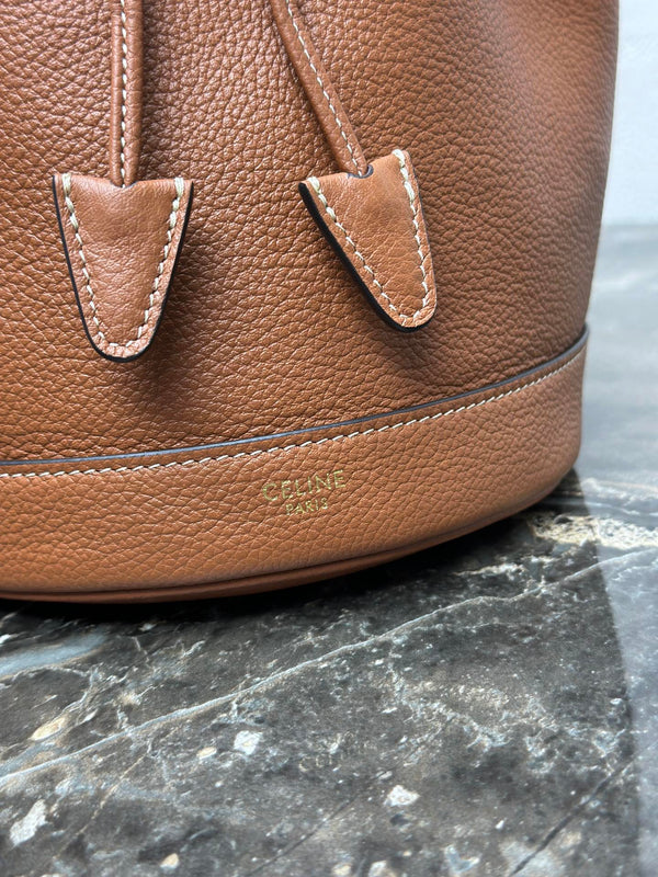 Celin Teen Clara Bag Brown Grained Calfskin 131626