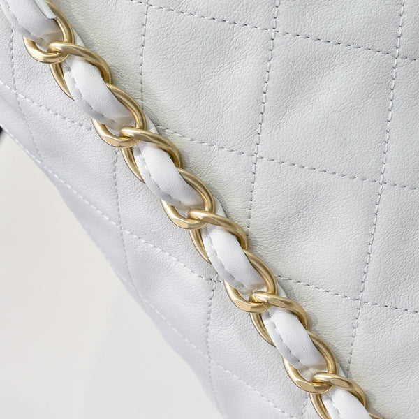 CC 25S Hobo Bag Runway Style Backpack in White Cowhide