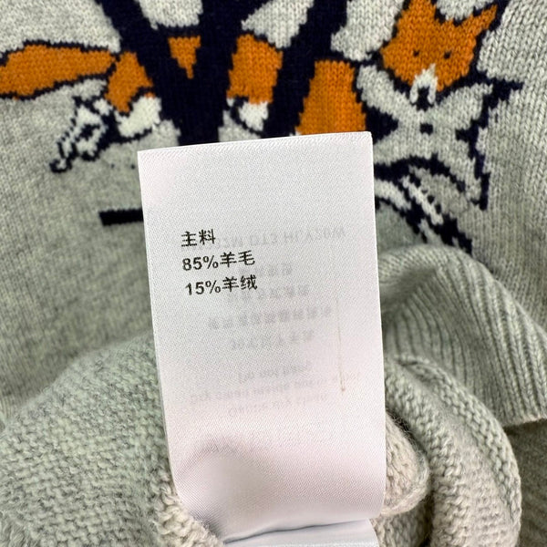 LV 25F Long-Sleeved Pullover Sweater Gray Wool 308067