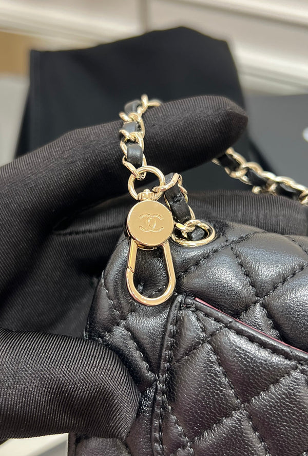 CC 25A Super Mini Bag 12.5cm Black Lambskin