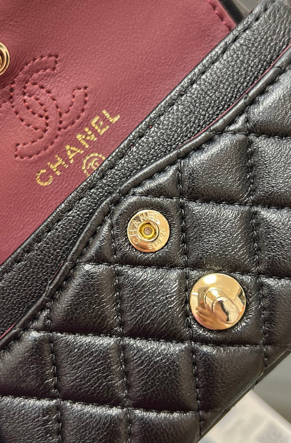 CC 25A Super Mini Bag 12.5cm Black Lambskin