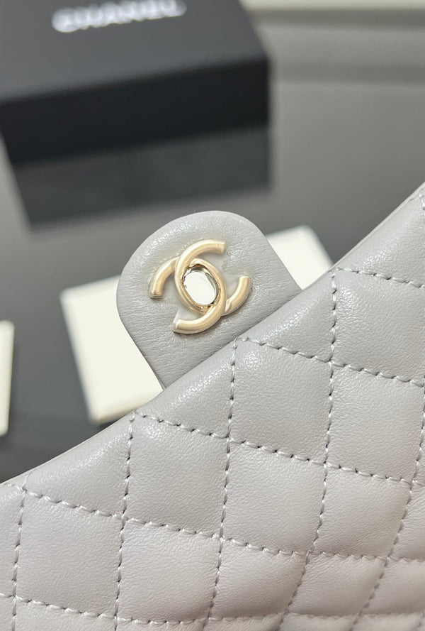 CC 25A Super Mini Bag 12.5cm Light Gray Lambskin