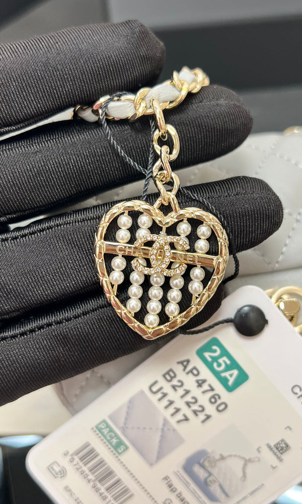 CC 25A Super Mini Bag 12.5cm Light Gray Lambskin