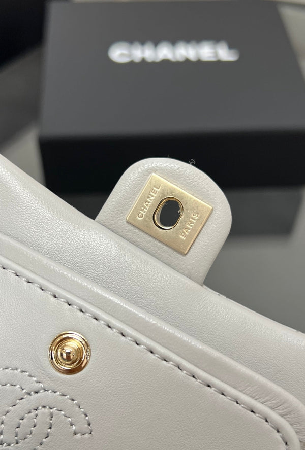 CC 25A Super Mini Bag 12.5cm Light Gray Lambskin