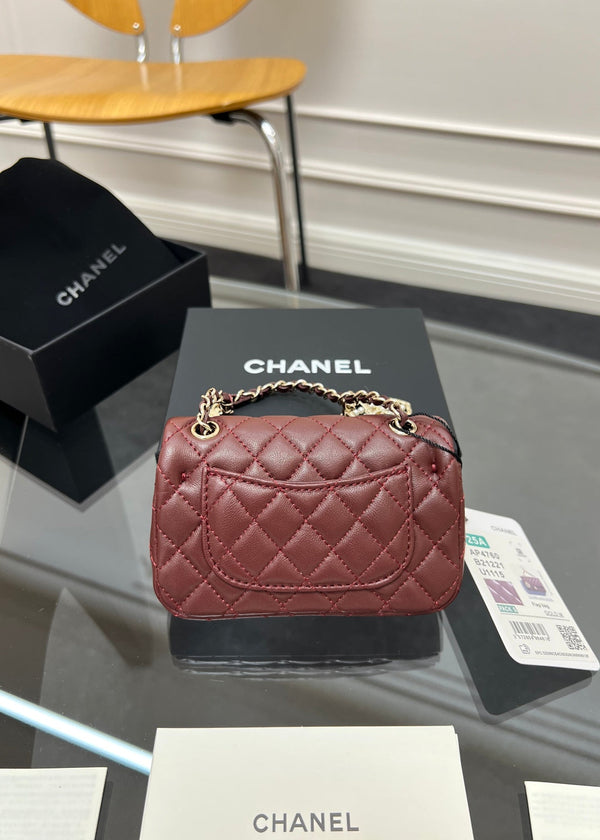 CC 25A Super Mini Bag 12.5cm Red Lambskin