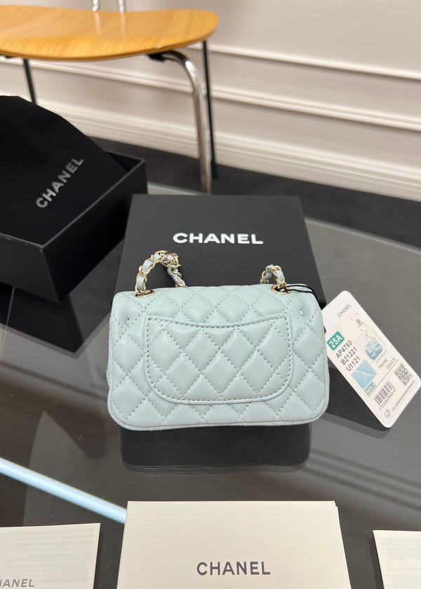 CC 25A Super Mini Bag 12.5cm Cloud Blue Lambskin