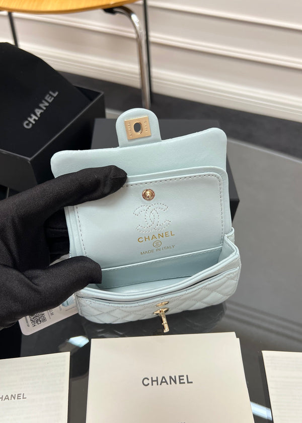 CC 25A Super Mini Bag 12.5cm Cloud Blue Lambskin