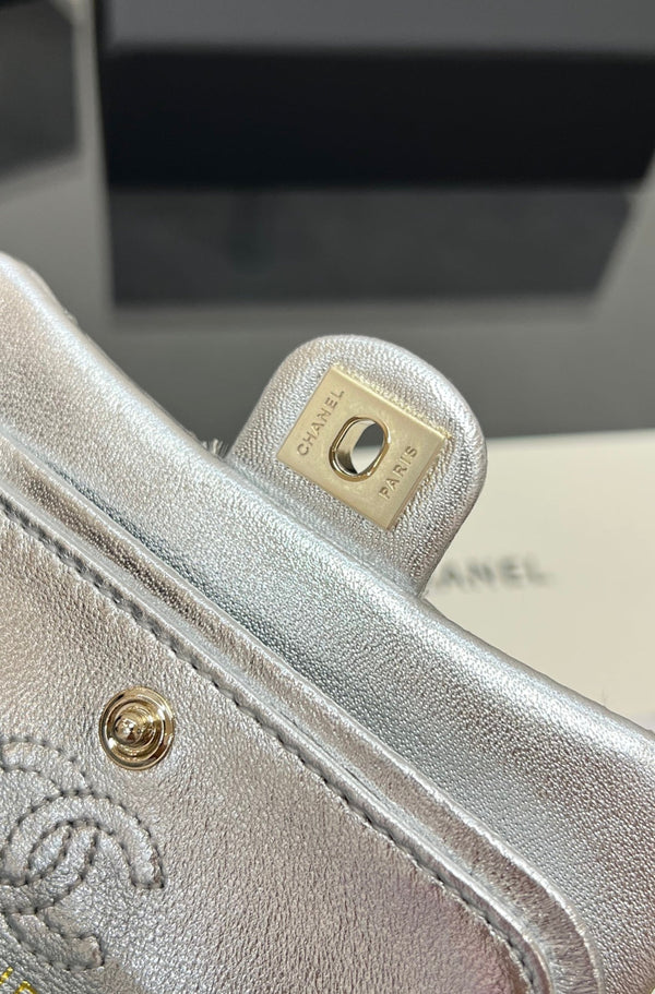 CC 25A Super Mini Bag 12.5cm Silver Lambskin