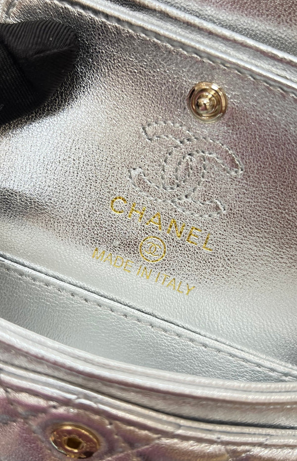 CC 25A Super Mini Bag 12.5cm Silver Lambskin