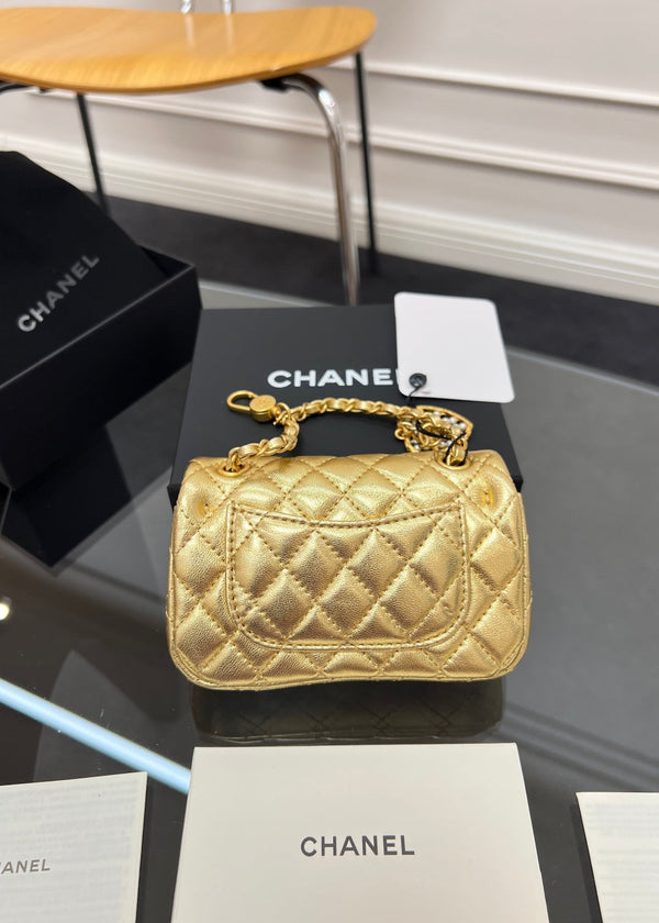 CC 25A Super Mini Bag 12.5cm Gold Lambskin