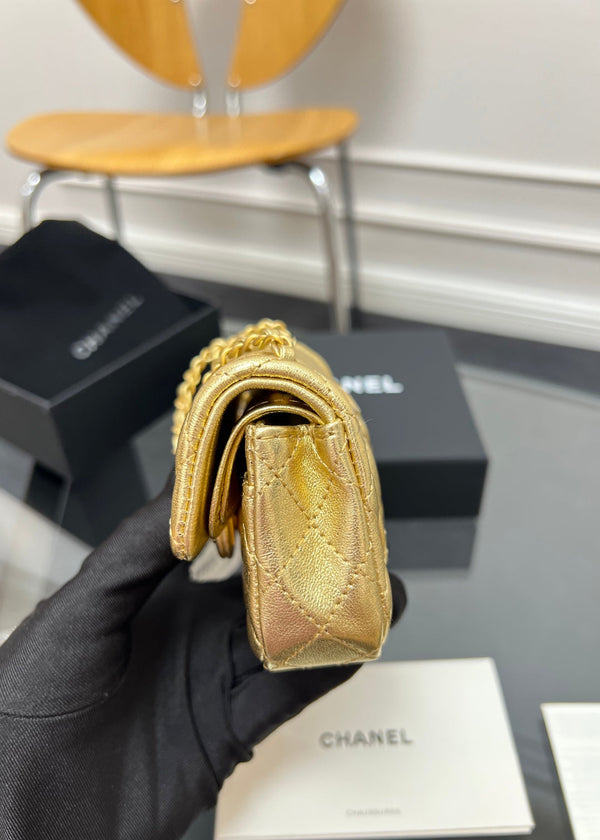 CC 25A Super Mini Bag 12.5cm Gold Lambskin