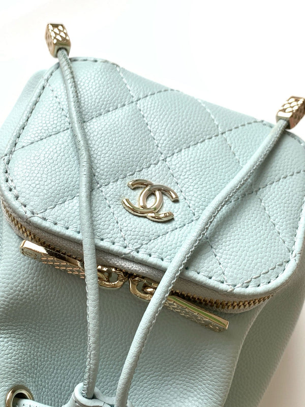 CC 22B Mini Chain 12.5cm Buckle Bag Cloud Blue Calfskin