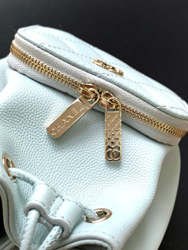 CC 22B Mini Chain 12.5cm Buckle Bag Cloud Blue Calfskin