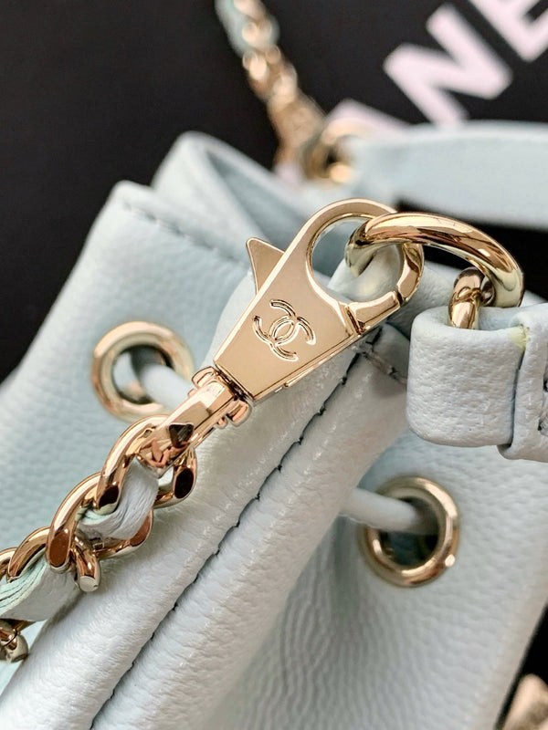 CC 22B Mini Chain 12.5cm Buckle Bag Cloud Blue Calfskin