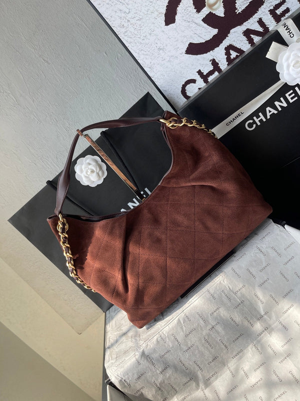 CC 25A Tote Bag 33cm Dark Brown Suede