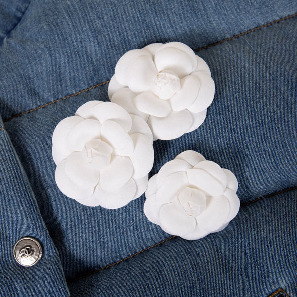 CC 24AW Jennie Denim Down Jacket With Camellias