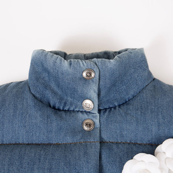 CC 24AW Jennie Denim Down Jacket With Camellias