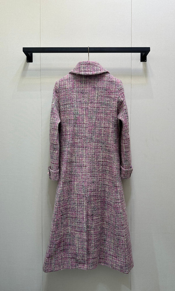 CC 25B Pink Tweed Long Coat
