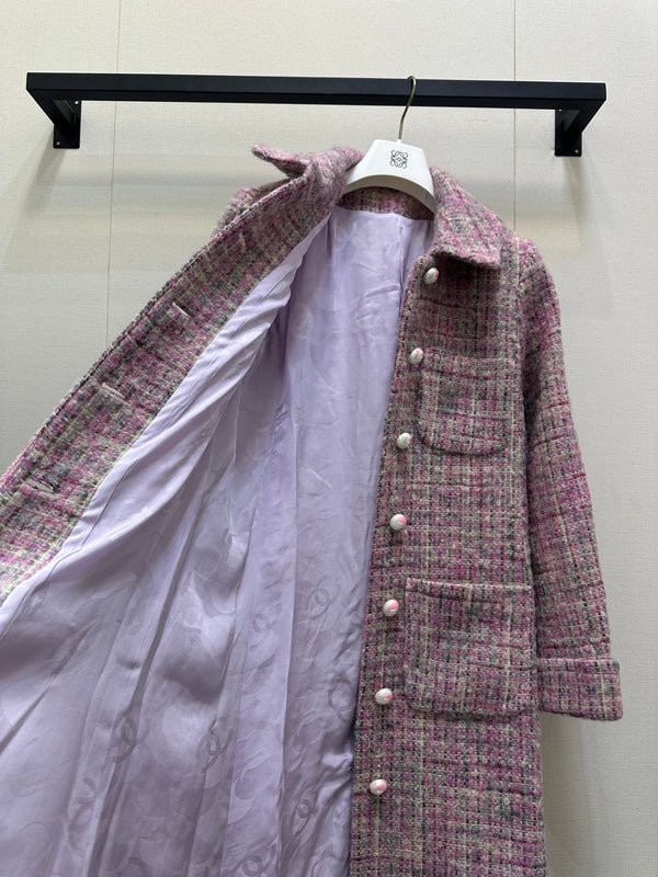 CC 25B Pink Tweed Long Coat