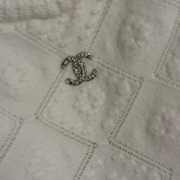 CC Diamond Logo Embellished Off-the-Shoulder Knit Camisole