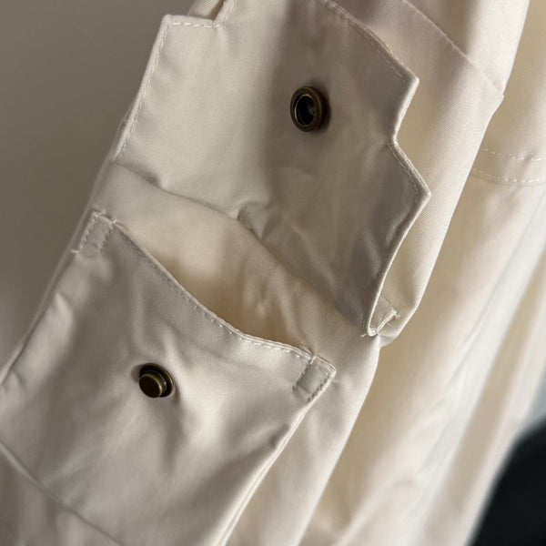 CC Pocket Velcro Long-sleeved Hooded Windbreaker Jacket