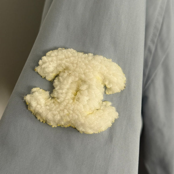 CC Logo Embroidered Long-sleeved Hooded Zipper Windbreaker Jacket