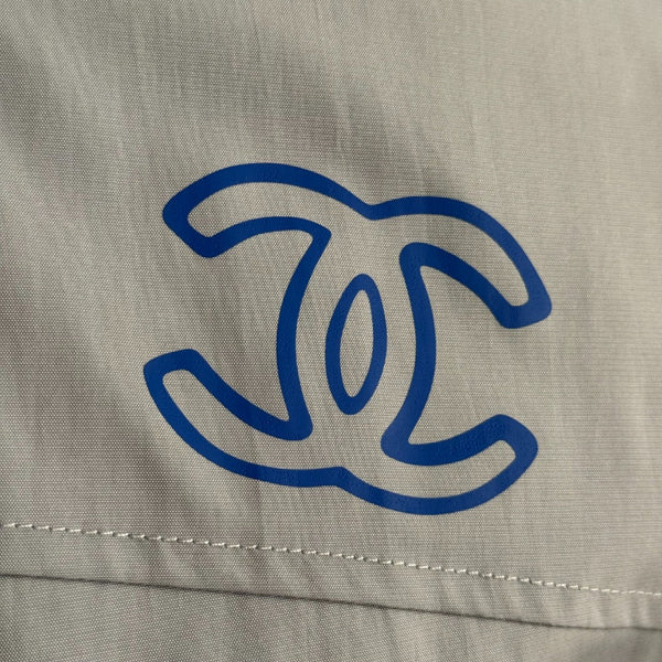 CC Logo Embroidered Long-sleeved Hooded Zipper Windbreaker Jacket