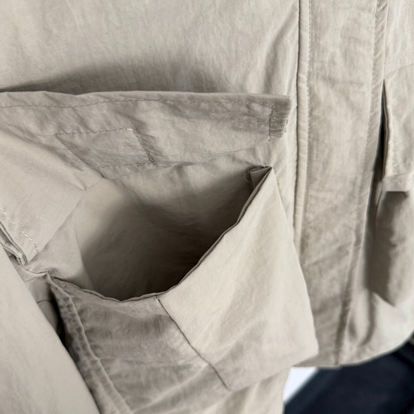 CC Chanel Style Rubber Logo Work Pocket Long Sleeve Hooded Cotton Jacket