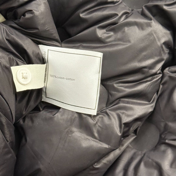 CC Chanel Style Rubber Logo Work Pocket Long Sleeve Hooded Cotton Jacket