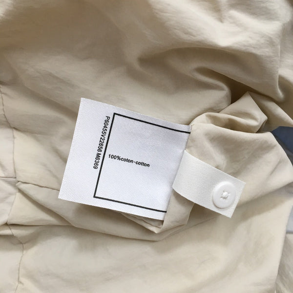 CC Logo Offset Printed Double Pocket Stand Collar Long Sleeve Cotton Jacket