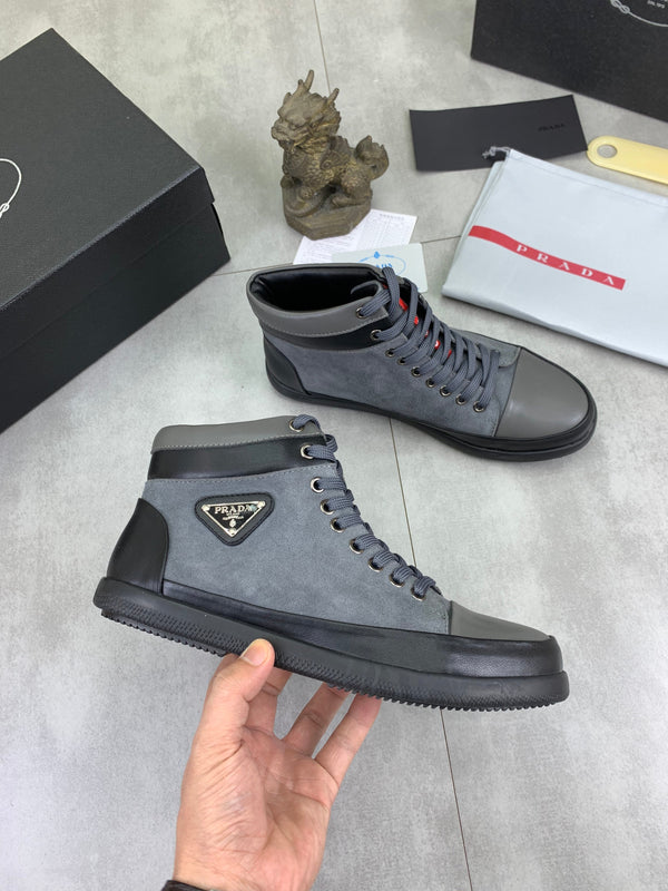 Pra high-top blue mix black gray calfskin 820247
