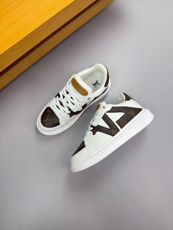 LV high-quality casual white brown sneakers 194600