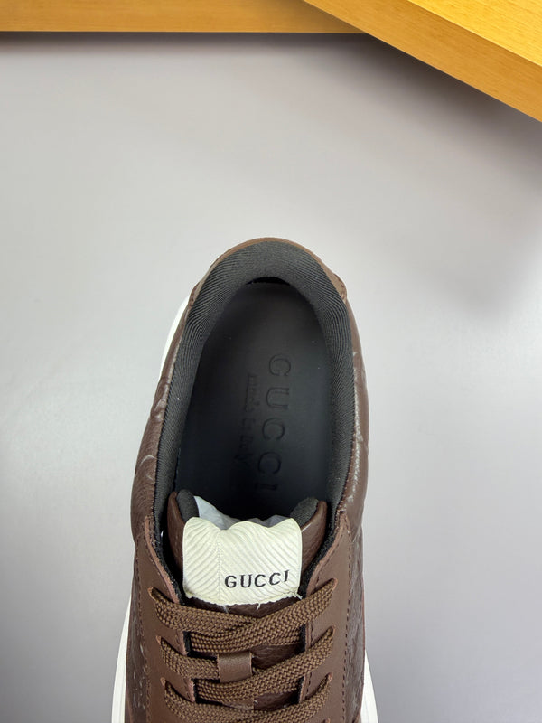 GG SNEAKER BROWN NAPPA LEATHER 194568