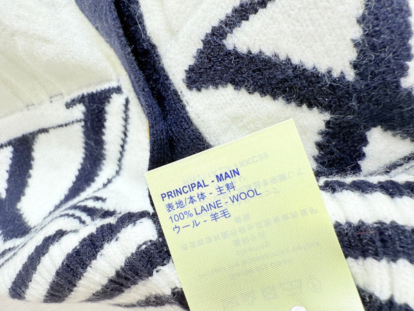 LV 25FW Contrast Color Striped Crewneck Knit Long Sleeve Wool Sweater