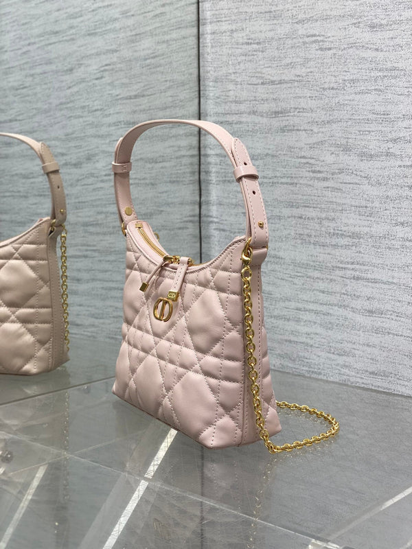 CD Shoulder Bag 19cm pink lambskin GHW