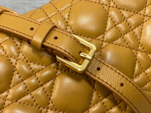 CD Pearl Chain Bag Caramel 21cm Lambskin