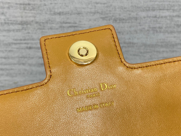 CD Pearl Chain Bag Caramel 21cm Lambskin