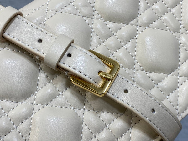 CD Pearl Chain Bag Cream 21cm Lambskin
