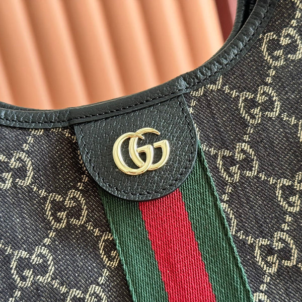 GG Giglio Detachable Clutch 35cm Black Canvas Light Gold Hardware