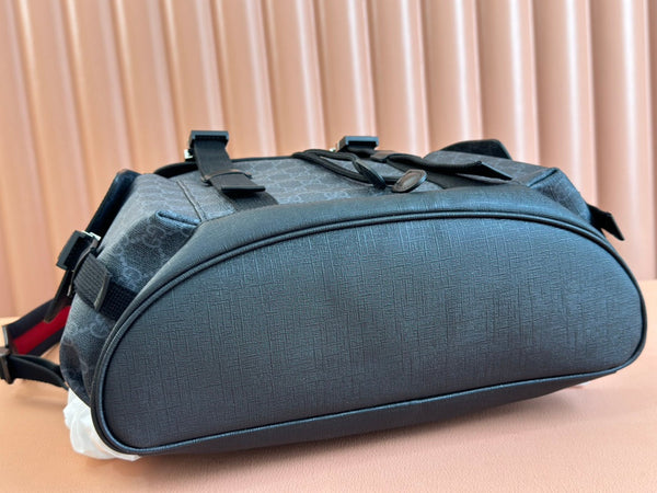 GG Side Pocket Backpack Black Supreme Canvas