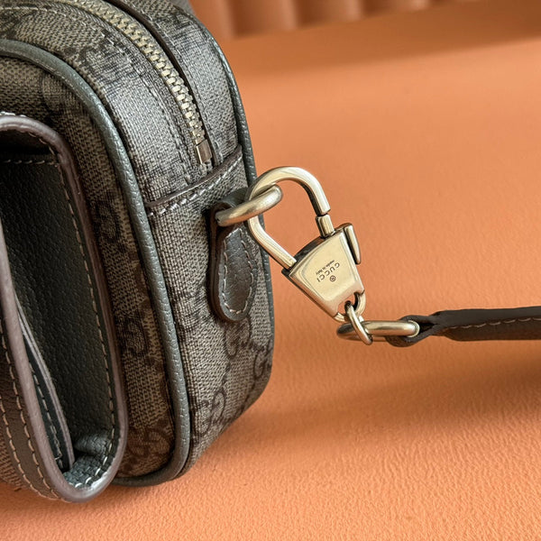 GG Ophidia GG Mini Handbag 20cm Dark Grey Supreme Canvas