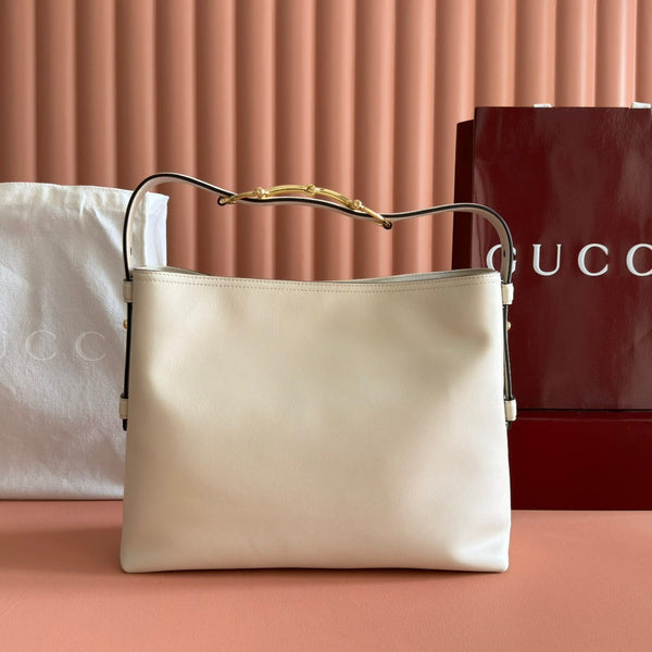 GG 25FW Beatrix Handbag 35cm White Calfskin GHW
