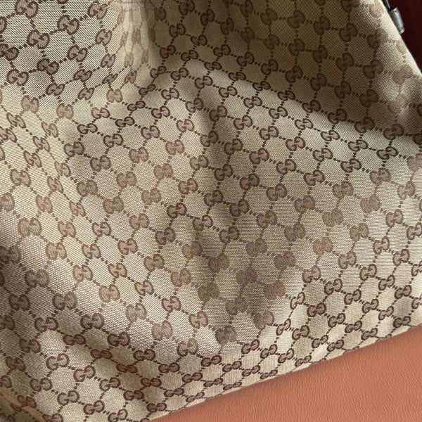 GG 25FW Beatrix Horsebit Handbag 40cm Brown Canvas GHW